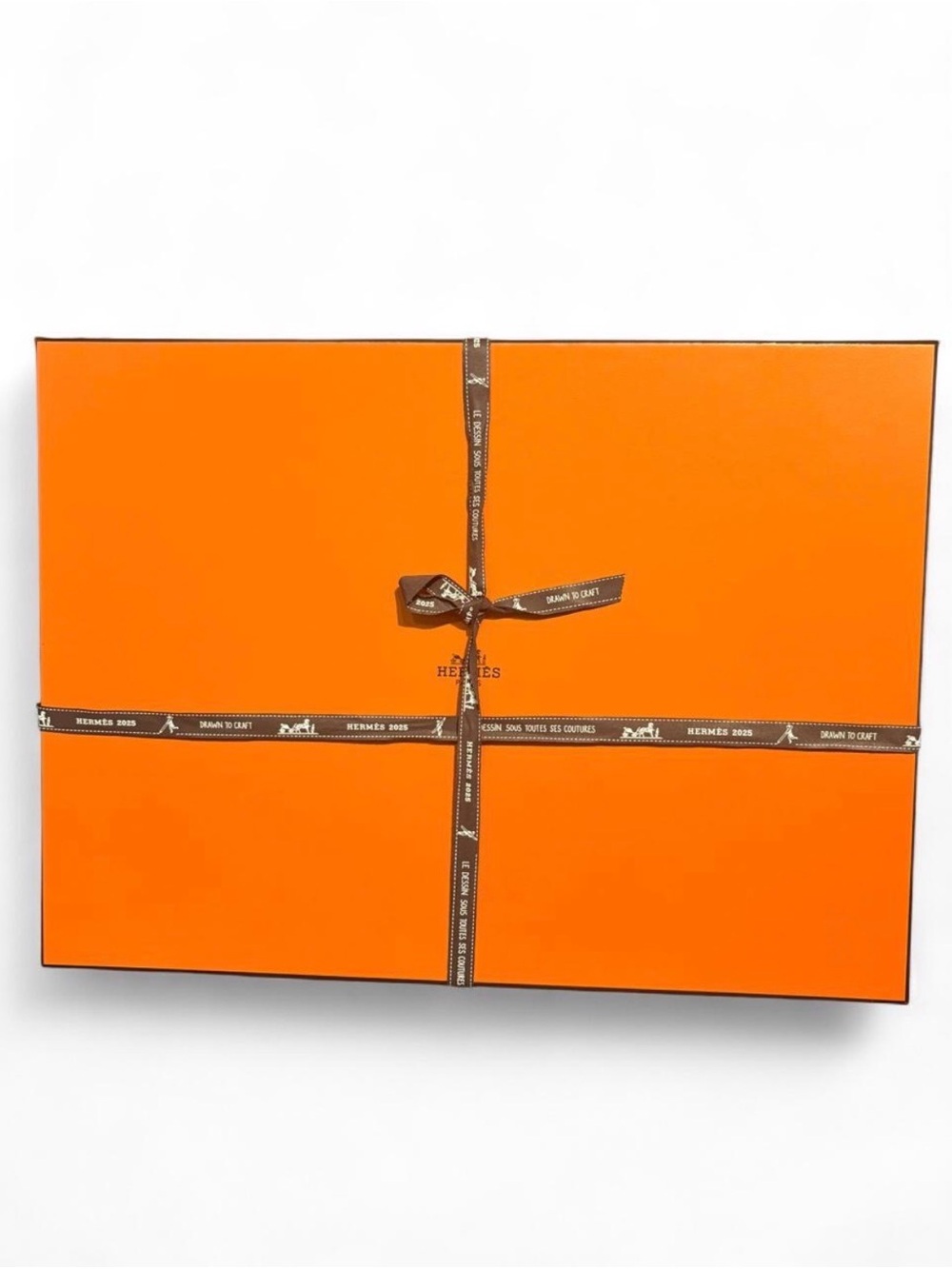 Hermes Orange Presentation Box with Brown Signature Ribbon
